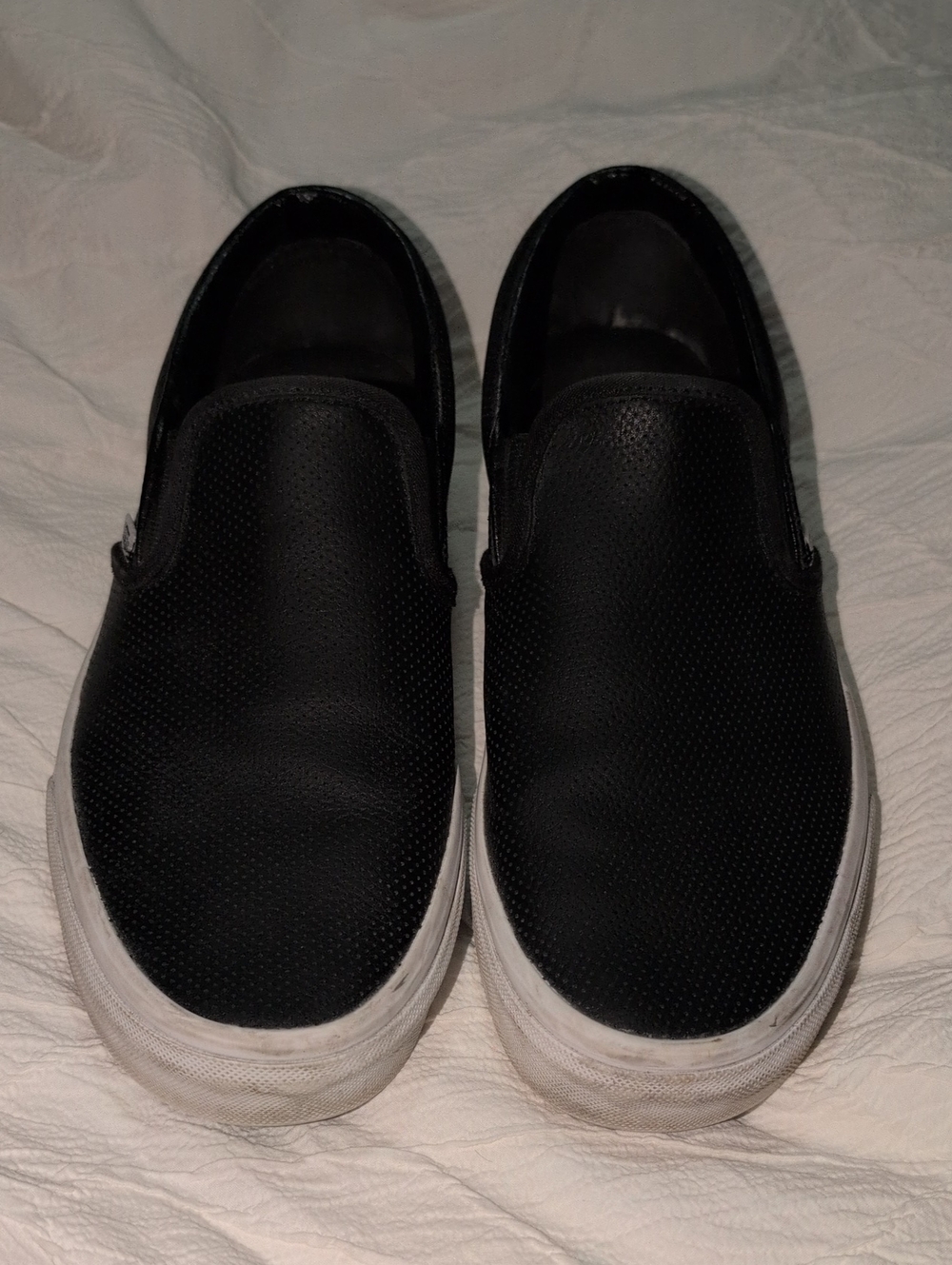 Vans Black Slip-On Shoes with White Sole